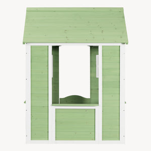 Kinderspielhaus Kuoldsvin Tannenholz 144x102x90 cm Grün/Weiß [en.casa]