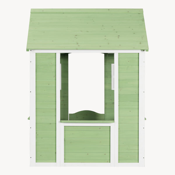 Kinderspielhaus Kuoldsvin Tannenholz 144x102x90 cm Grün/Weiß [en.casa]
