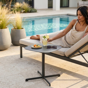 Outdoor Beistelltisch Foggia 43x40x40 cm Stahl Anthrazitgrau [casa.pro]