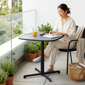 Outdoor Bistrotisch Foggia 75x70x70 cm Stahl Anthrazitgrau [casa.pro]