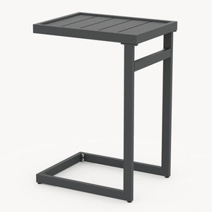 Outdoor Beistelltisch Gaby Stahl 58x40x30 cm Anthrazitgrau [casa.pro]