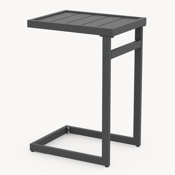 Outdoor Beistelltisch Gaby Stahl 58x40x30 cm Anthrazitgrau [casa.pro]