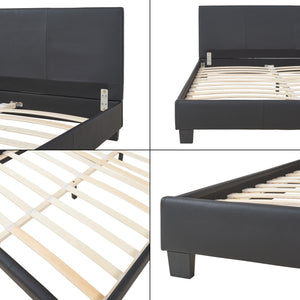 Kunstlederbett 140x200 cm Schwarz Corium