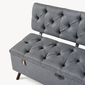 Sitztruhe Malmöhus 110x48x75cm Dunkelgrau [en.casa]