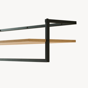 Wandgarderobe Evje 80x30x20 cm Eicheoptik/Schwarz [en.casa]