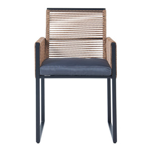Gartenmöbelset Accadia 3-tlg. Schwarz/Braun [casa.pro]