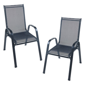 Gartenmöbelset Aradeo 7-tlg. Schwarz [casa.pro]
