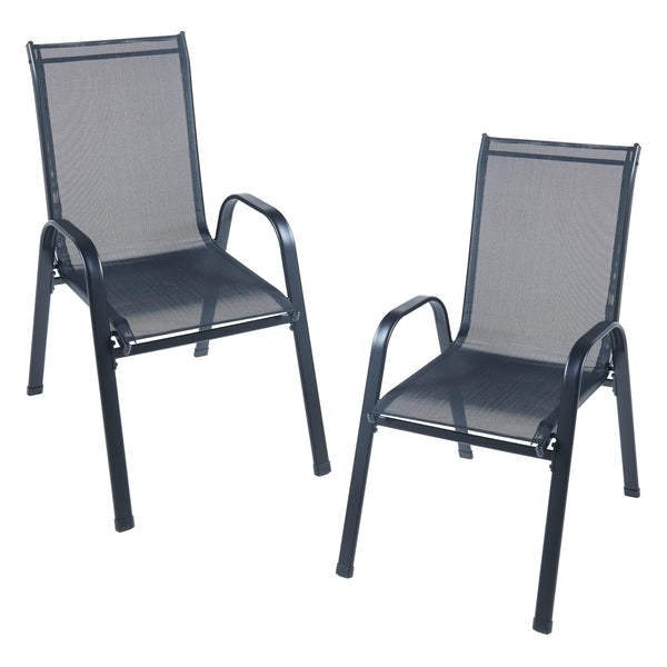 Gartenmöbelset Aradeo 7-tlg. Schwarz [casa.pro]