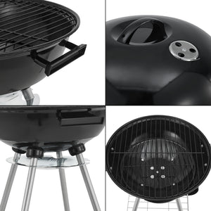 Rundgrill Apricena 80x49x47cm Schwarz [casa.pro]