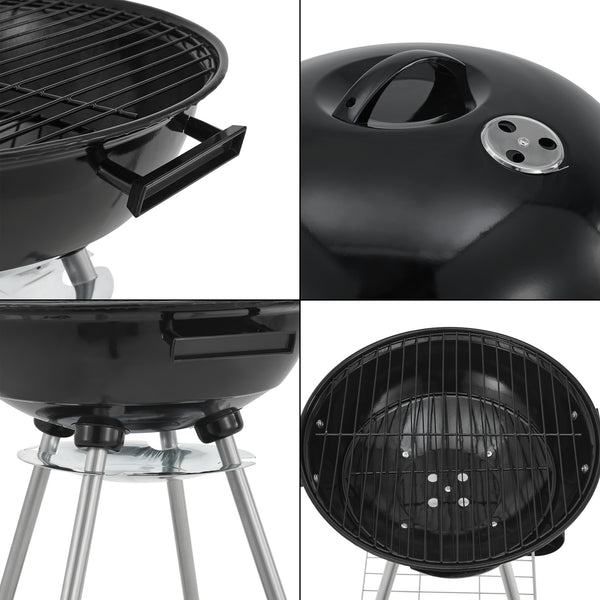 Rundgrill Apricena 80x49x47cm Schwarz [casa.pro]
