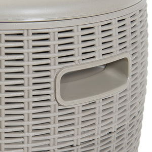Kühlbox-Hocker Avetrana 44xØ40 cm Hellbraun [casa.pro]