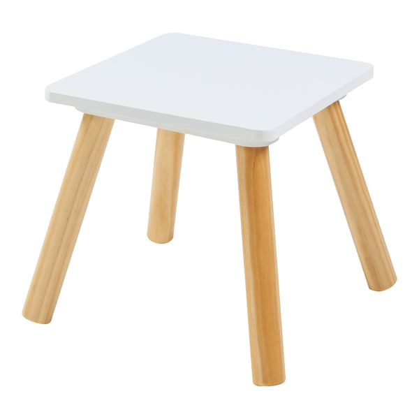Kinderschminktisch mit Hocker Ovanåker Weiß/Natur [en.casa]