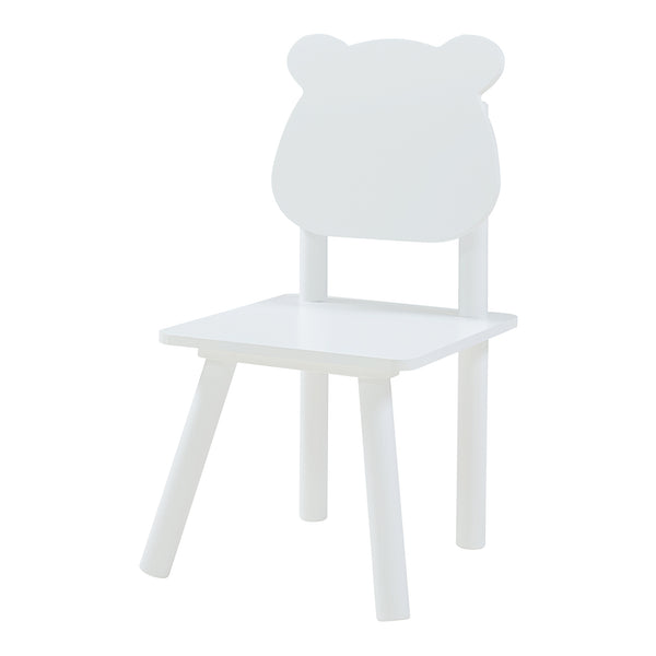 Kindersitzgruppe Panjang mit Teddybär-Design Weiß [en.casa]