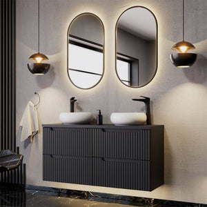 Doppelwaschtisch Skelbolu 120x72x40 cm Schwarz [en.casa]