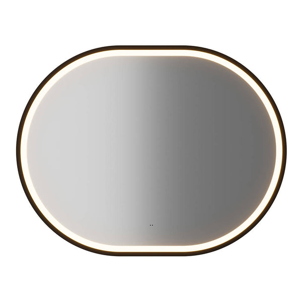 Waschtisch Skelbolu 80x57x39 cm mit LED-Spiegel Eicheoptik [en.casa]
