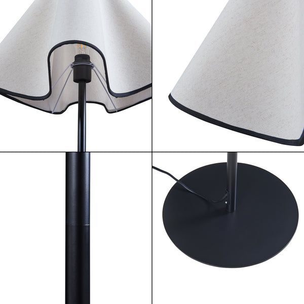 Stehleuchte Ashton 153cm Schwarz/Weiß [lux.pro]