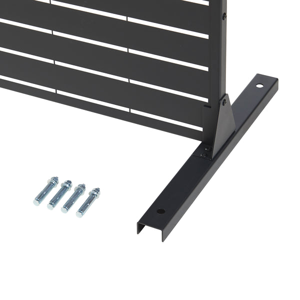 Indoor Trennwand Trolu Stahl 200x100x50 cm Schwarz [casa.pro]