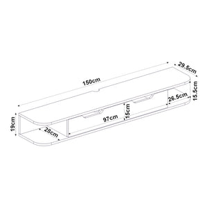 TV-Lowboard hängend Karjali 150x30x19 cm Eicheoptik [en.casa]
