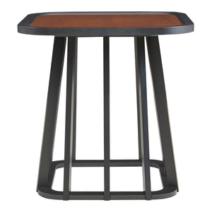 Beistelltisch Burgess 51x51x51 cm Schwarz/Walnussoptik [en.casa]