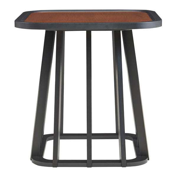 Beistelltisch Burgess 51x51x51 cm Schwarz/Walnussoptik [en.casa]
