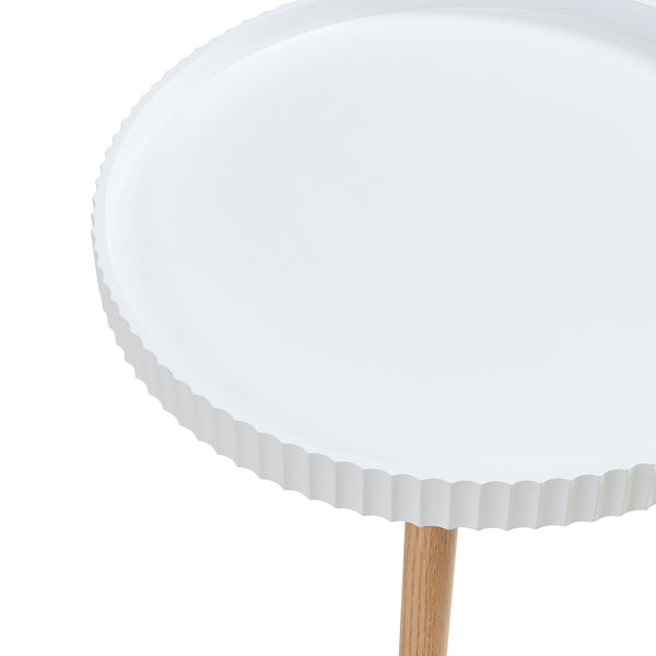 Beistelltisch Bongard Ø50x45 cm Weiß [en.casa]