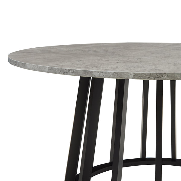 Couchtisch Buzzard Ø90x45 cm Schwarz/Betonoptik [en.casa]