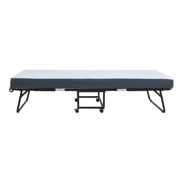 Metall-Klappbett Borjavle mit Matratze 200x90cm Schwarz [en.casa]