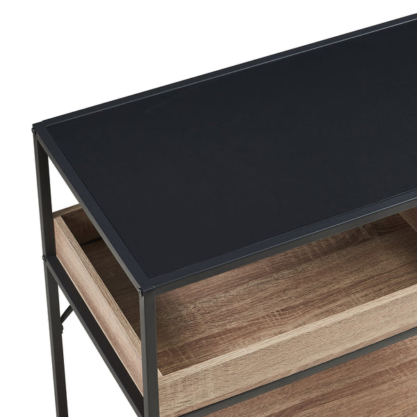 Konsolentisch Belana 110x40x80 cm Schwarz/Eicheoptik [en.casa]