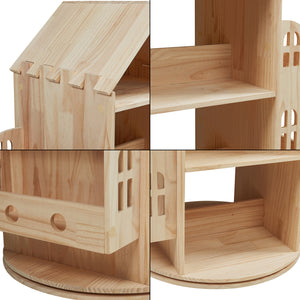 Drehbares Kinderregal Sanköre 122x64x43 cm Kiefernholz Natur [en.casa]