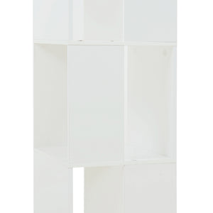 Drehbares Bücherregal Fjelmarirg 109x34x34 cm Weiß [en.casa]