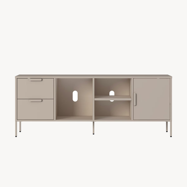 Fernsehschrank Kliri Stahl 150x35x58 cm Kamelfarben [en.casa]