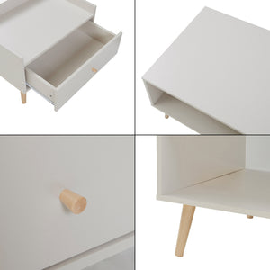 Couchtisch Hallevil mit Schublade 106x59x44 cm Hellgrau [en.casa]