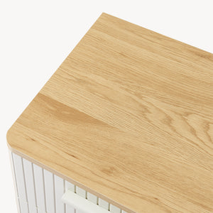 Nachttisch Ferrersp mit 2 Schubladen 50x40x40 cm Eicheoptik/Sandfarben [en.casa]