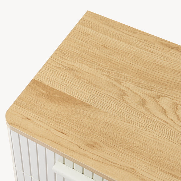 Nachttisch Ferrersp mit 2 Schubladen 50x40x40 cm Eicheoptik/Sandfarben [en.casa]