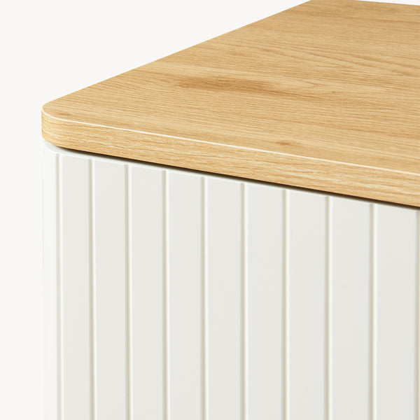 Sideboard Ferrersp mit 2 Türen 80x80x40 cm Eicheoptik/Sandfarben [en.casa]