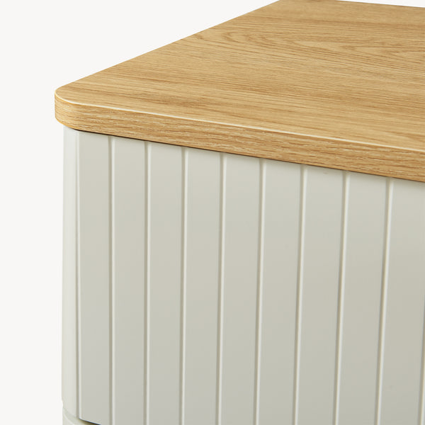 Kommode Ferrersp mit 3 Schubladen 70x60x40 cm Eicheoptik/Sandfarben [en.casa]