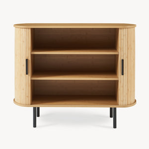 Beistellschrank Tvedestrand 100x40x80 cm Natur/Schwarz [en.casa]