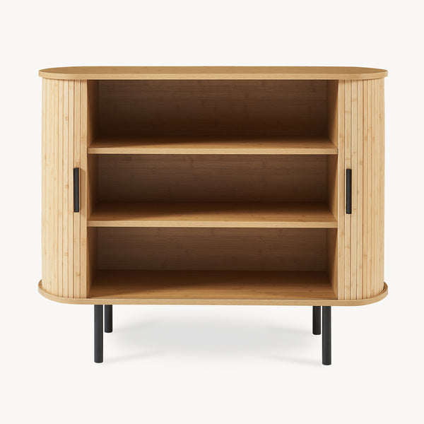 Beistellschrank Tvedestrand 100x40x80 cm Natur/Schwarz [en.casa]