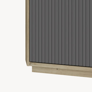 Fernsehschrank Trömi 150x40x43 cm Eicheoptik/Grau [en.casa]