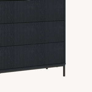 Kommode Nykapin 80x80x40 cm Schwarz [en.casa]