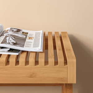 Sitzbank Lasdarvoo 120x35x45 cm Bambus Natur [en.casa]