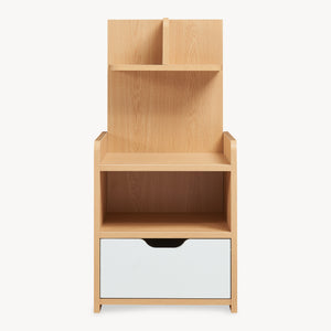 Nachttisch Bordkak mit Regal 75x35x30 cm Eicheoptik/Weiß [en.casa]