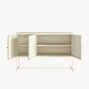Sideboard Viitasaari 120x40x80 cm Stahl Cremeweiß [en.casa]