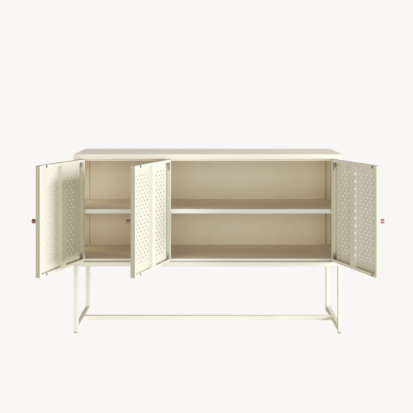 Sideboard Viitasaari 120x40x80 cm Stahl Cremeweiß [en.casa]