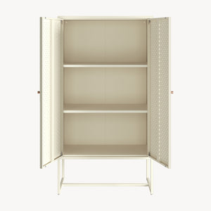 Highboard Viitasaari 150x80x40 cm Stahl Cremeweiß [en.casa]