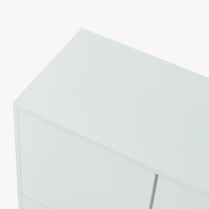 Sideboard Reyri 90x80x35 cm Weiß/Goldfarben [en.casa]