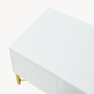 Couchtisch Reyri 80x45x42 cm Weiß/Goldfarben