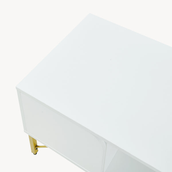 Couchtisch Reyri 80x45x42 cm Weiß/Goldfarben