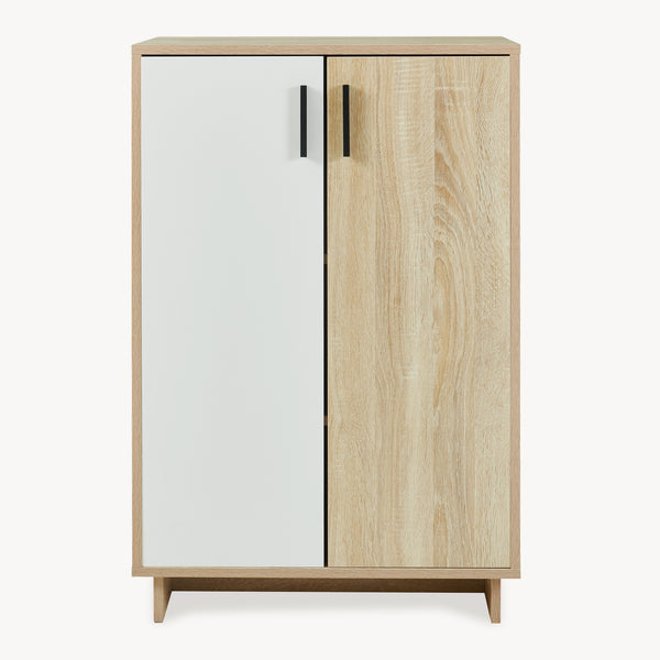 Beistellschrank Kenta 90x60x35 cm Sonoma-Eicheoptik/Weiß [en.casa]