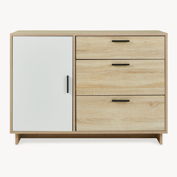 Sideboard Kenta 100x35x72 cm Sonoma-Eicheoptik/Weiß [en.casa]